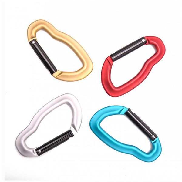 

cords, slings and webbing outdoor d-shaped hanging buckle earspring hook climbing accessories multifunctional carabiner aluminum alloy sprin