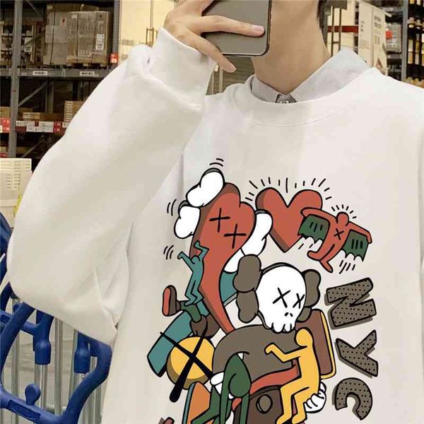 

in autumn winter 2020, men's fashion of inschao br loose hooded sweater is versatile, and hip-hop clothes are popular, Black