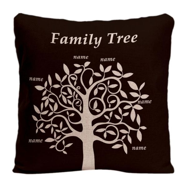

personalized family tree throw pillow case custom member's names pillowcases home gifts decoration cushion cover cushion/decorative