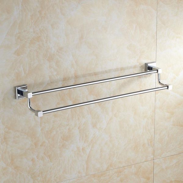 

towel racks bathroom bar double square rack copper chrome bath
