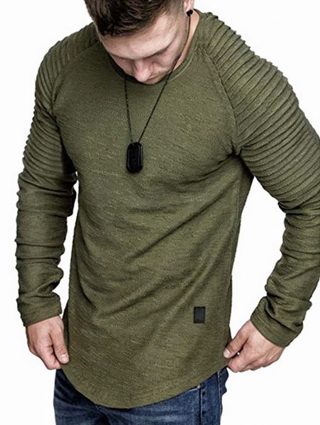 

men raglan sleeve curved hem tee 95qs#, White;black