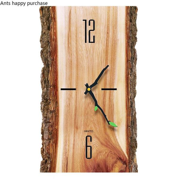 

wall clocks nordic natural trees clock living room creative tree pattern bedroom study mute simple home decor