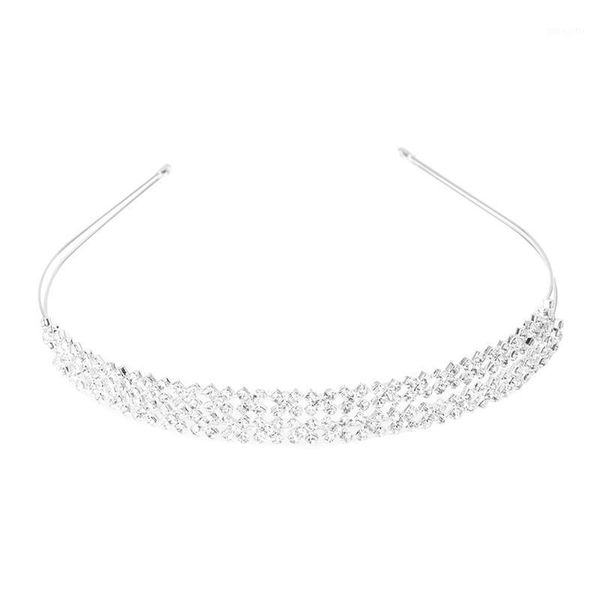 

silver plated rhinestone 2-row cross hairband wedding hair accessories band1