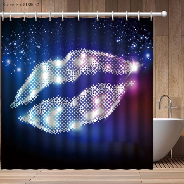 

girls lip 3d printing shower curtains bathroom curtain waterproof polyester with hooks drop