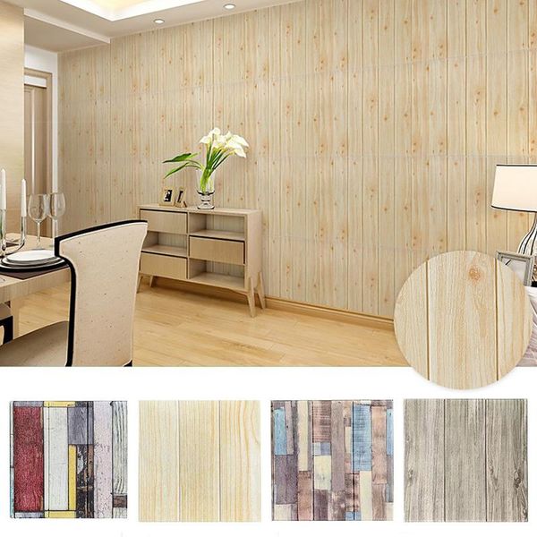 

wallpapers self adhesive waterproof wood grain 3d tv background living room wallpaper mural bedroom decorative wall sticker