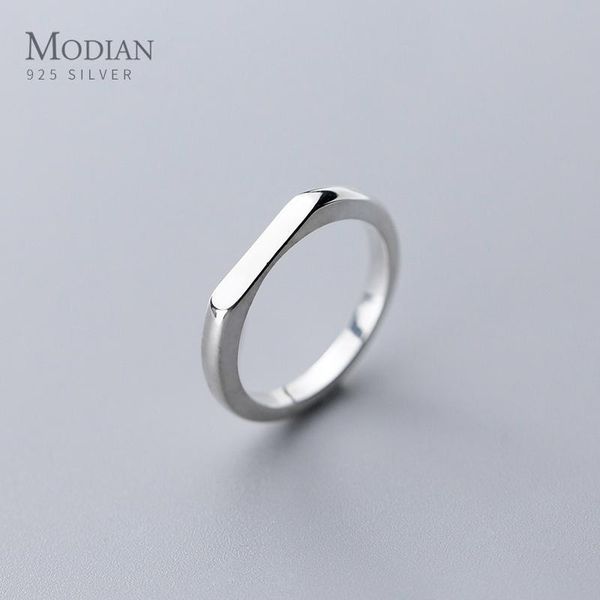 

cluster rings modian authentic 925 sterling silver geometric cut line ring for women gift fashion minimalist fine jewelry accessories, Golden;silver