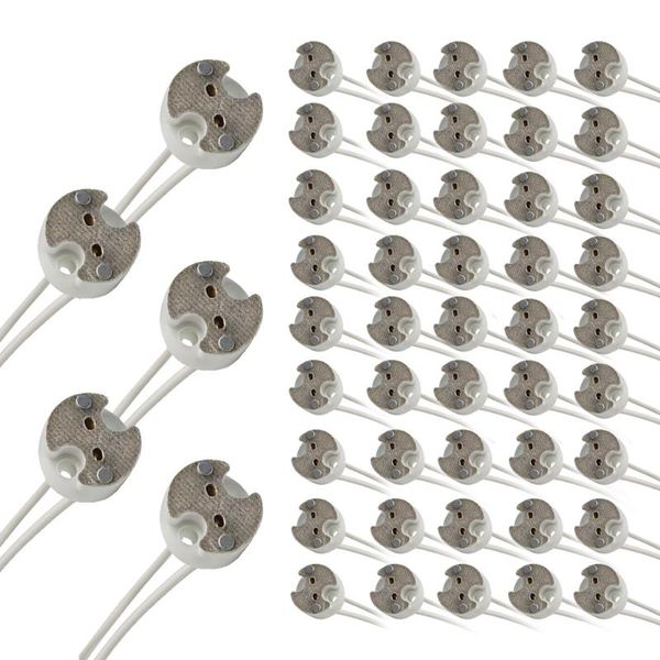 

lamp holders & bases g5.3 / gu5.3 mr16 g4 mr11 round ceramic led halogen light bulb socket holder base wire connector adapter