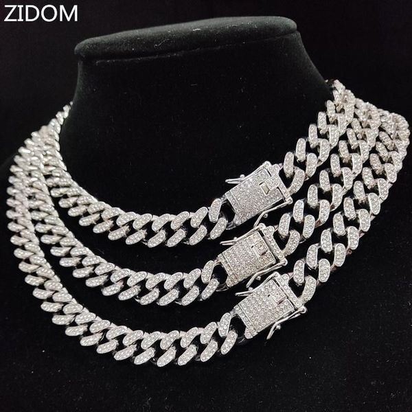 

chains men women hip hop cuban chain necklace 13mm width miami iced out bling necklaces hiphop fashion charm jewelry, Silver