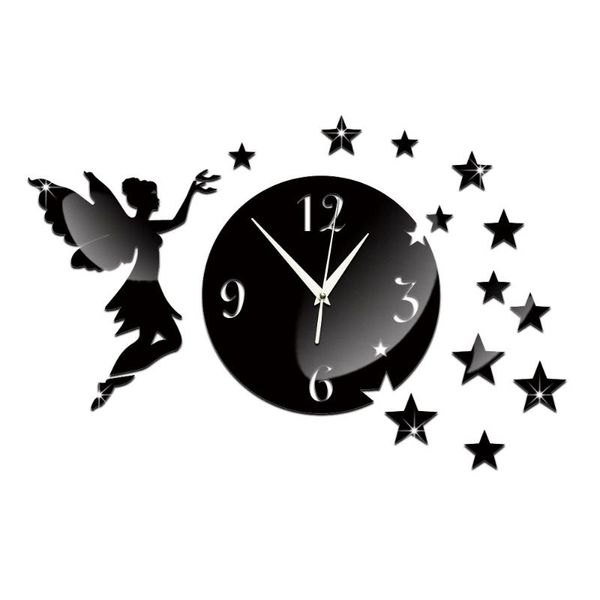 

wall clocks fashion 3d big size clock mirror sticker diy home decoration meetting room