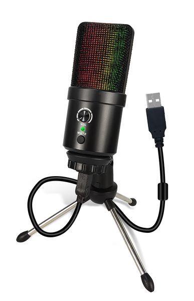 Microfono a condensatore U780 RGB regolazione del suono della luce colorata Microfono di registrazione per studio video YouTube Per la chat vocale dei videogiochi