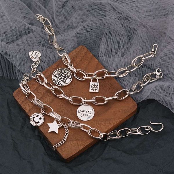 

south korea east gate angel round brand thai silver bracelet, Black