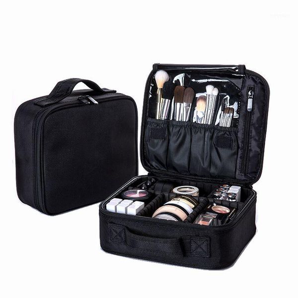 

women professional cosmetic bag large waterproof travel makeup trunk zipper make up organizer storage pouch toiletry kit box1