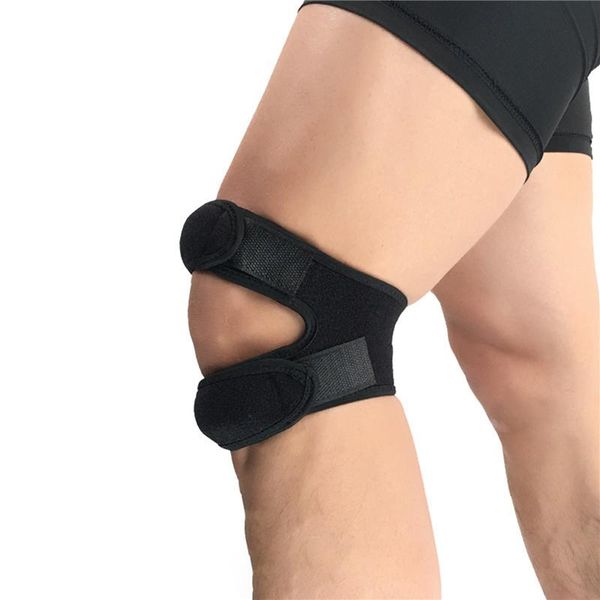 

elbow & knee pads 1 pc pad adjustable gym sports protector fitness men women outdoor hiking running patella leg guard band, Black;gray