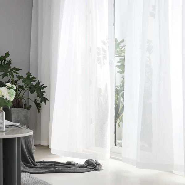 

curtain & drapes white tulle curtains for the modern room decoration chiffon solid voile kitchen