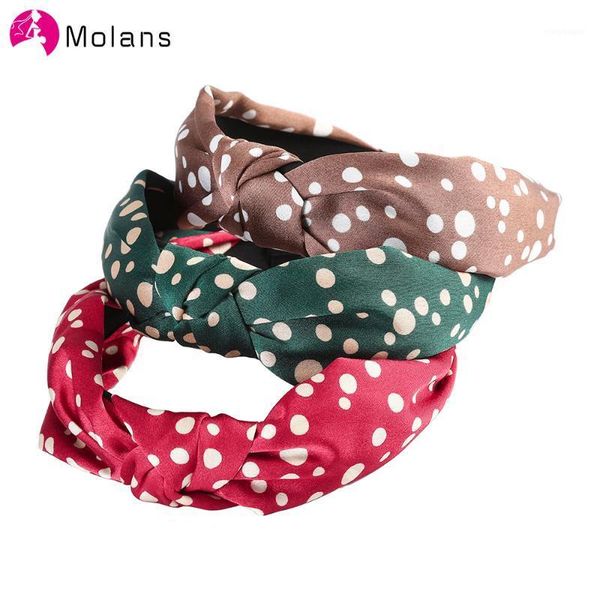 

molans women hair accessories dot hairband knot fabric headband girls headwear summer band fashion bezel hoop1