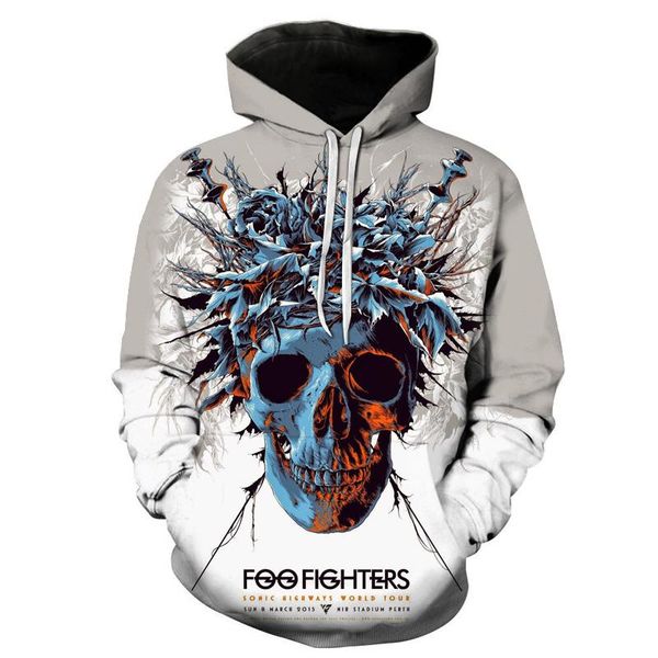 

men's hoodies & sweatshirts 2021 spring and winter fashion all-match men women skull 3d printing hoodie hip-hop sweatshirt, Black