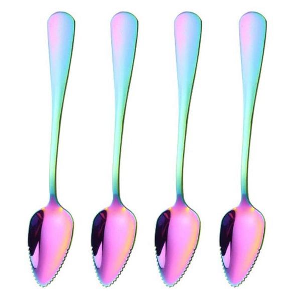 

spoons grapefruit spoon, spoon set,stainless steel half fruit vintage dessert spoons, gift for kitchen(4 pcs)