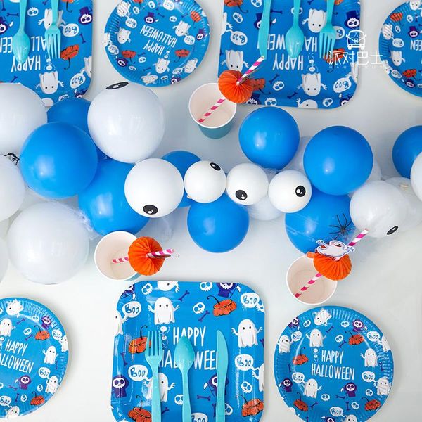 

disposable dinnerware 8pcs halloween paper plate tableware cartoon theme birthday party plates decor supplies