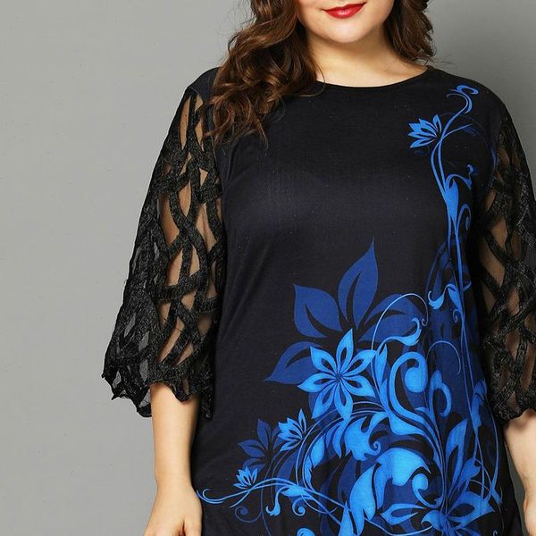 

floral print button detail blouse womens blouses women summer casual o neck hollow out sleeve tunic 5xl plus size, White