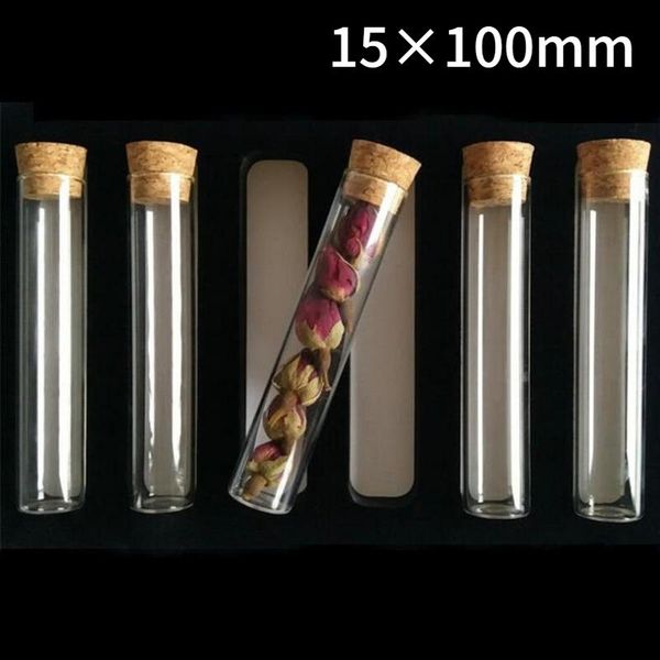 

lab supplies 24pcs/lot 15x100mm flat bottom glass test tube with cork sers for kinds of tests