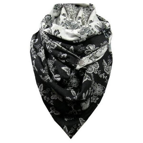

hats, scarves & gloves sets 2021 fashion women printing button soft wrap casual warm shawls plain drop, Blue;gray