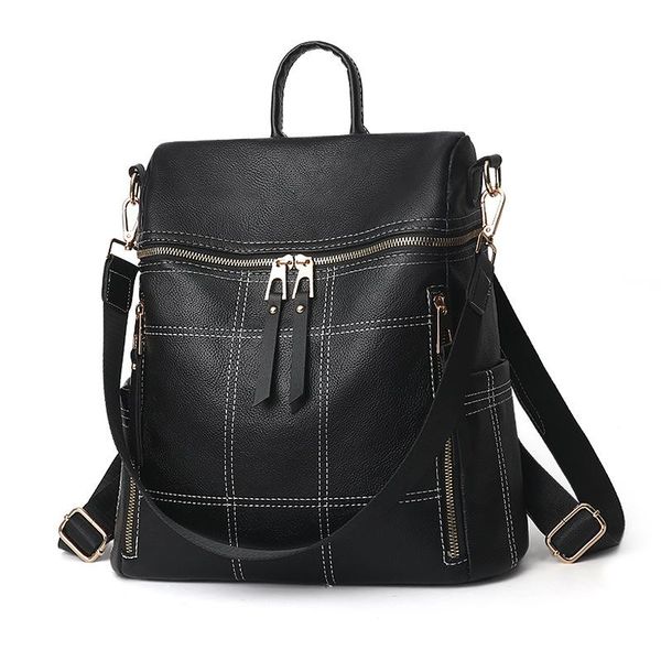 

backpack women's 2021 korean-style soft leather pu casual fashion dual-use