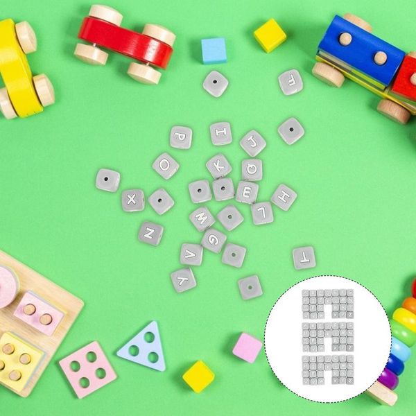 

other 78 pcs silicone teether beads english letters colored pacifier clip