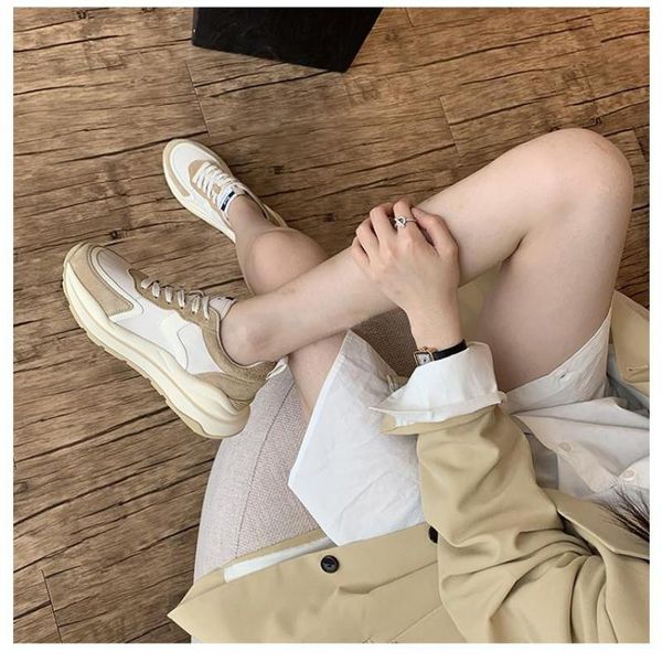 

dress shoes 2021 spring and autumn white all-match net red board sports leisure old women's, Black