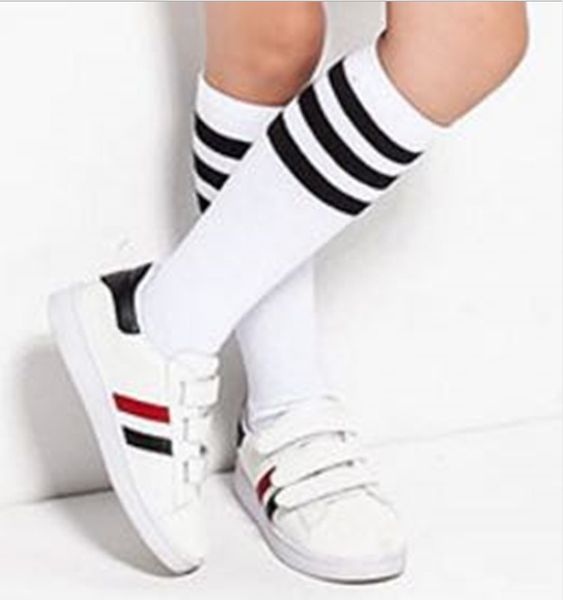 

boys and girls spring and autumn three-bar high-elastic tube socks kindergarten pupils, Pink;yellow