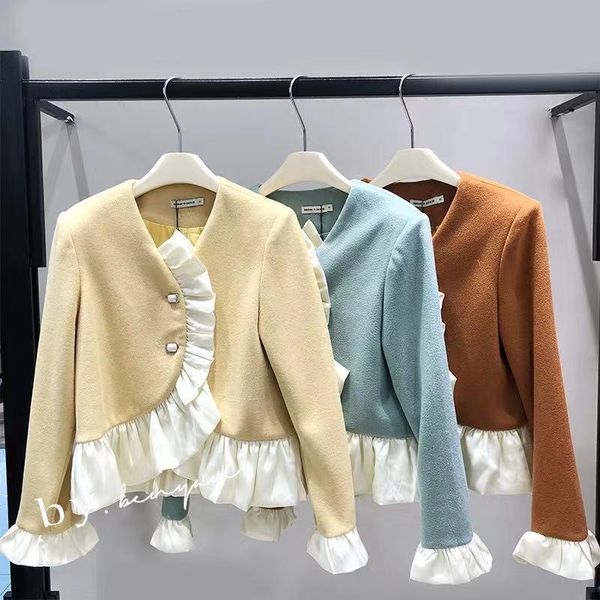 

women's jackets rk611 fashion women coats & 2021 runway luxury european design party style clothing, Black;brown