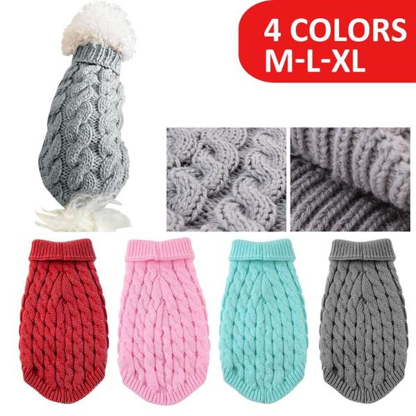 

winter knitted dog clothes warm jumper sweater for small large dogs pet clothing coat knitting crochet cloth jersey apparel