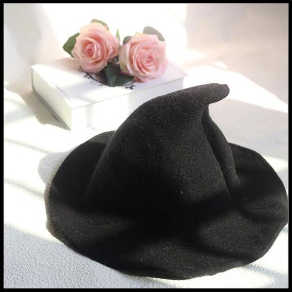 

outdoor hats halloween witch hat men women wool knit fashion diversified along the couples christmas girlfriend gifts -40, Black;white