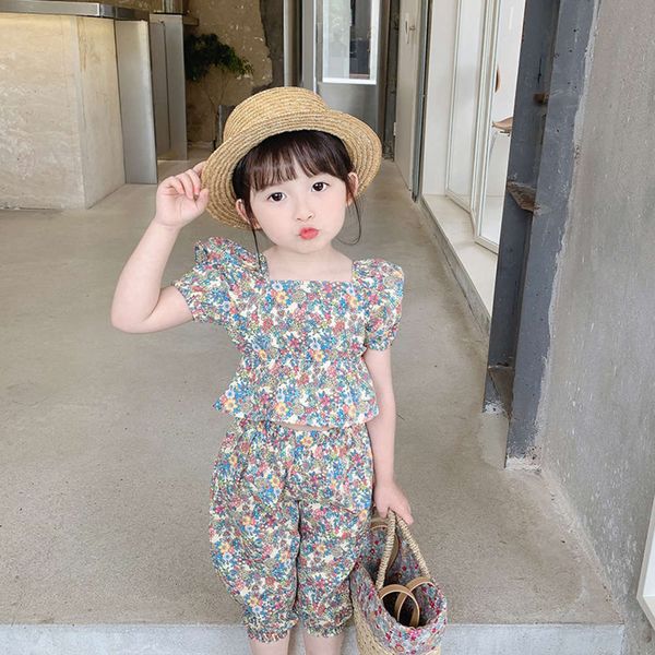 

girls' net red suit summer short sleeve foreign style clothes children's two piece set baby, White