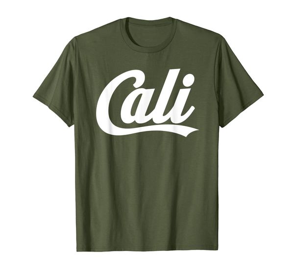 

Cali Bold Script Logo (White) T-Shirt for California Fans, Mainly pictures