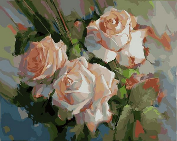 

paintings frameless diy painting by numbers picture for home decor pbn 4050cm white rose