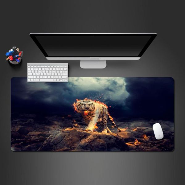 

mouse pads & wrist rests high-quality personalized tiger pad printing creative rubber washable lock edge game accessories mat