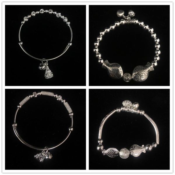 

bangle bracelet for women style boho retro ethnic miao silver bangles simple versatile temperament fashion jewelry, Black