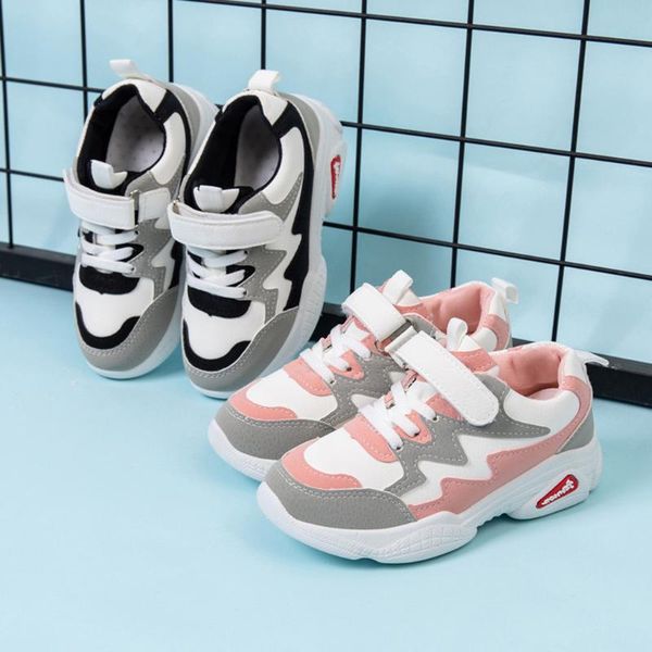 

sneakers fashion toddler kids girls boys shoes lace-up breathable soft running sports casual footwear chaussure#g4, Black;red