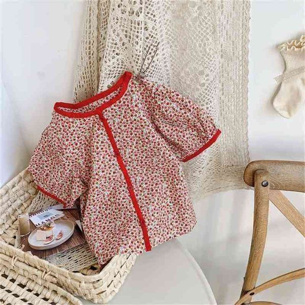 

summer arrival girls fashion floral t shirt kids korean design 210528, Blue