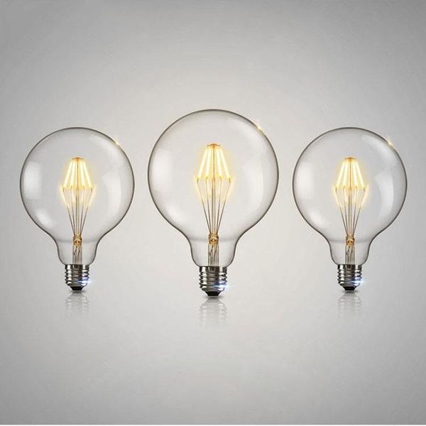 

bulbs e27 led bulb indoor clear glass edison filament a60,g80,g95,g125 4w 6w 8w bombillas ac110-220v