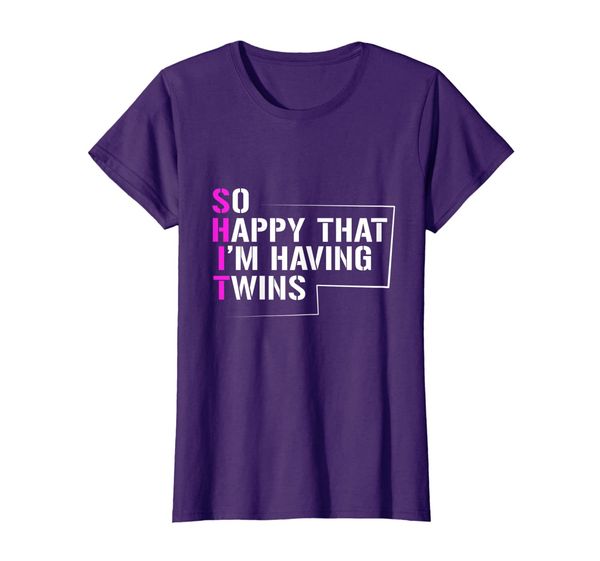 

womens so happy that im having twins gift for new moms t-shirt, White;black