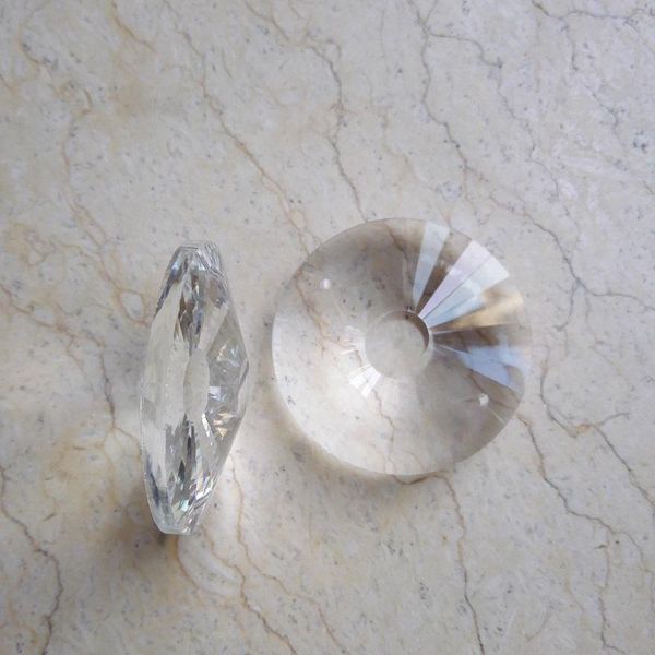 

chandelier crystal 10pieces/lot, 35mm round sunflower clear loose beads in 2 holes garlands strand, wedding/ cake decor