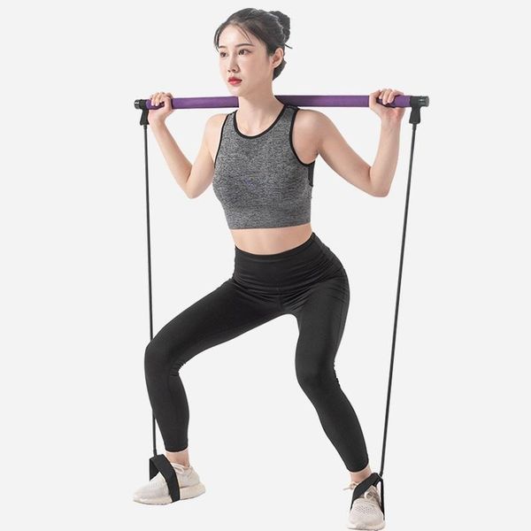 

resistance bands yoga pilates stick bodybuilding gym rubber tube elastic home fitness equipment training exercise