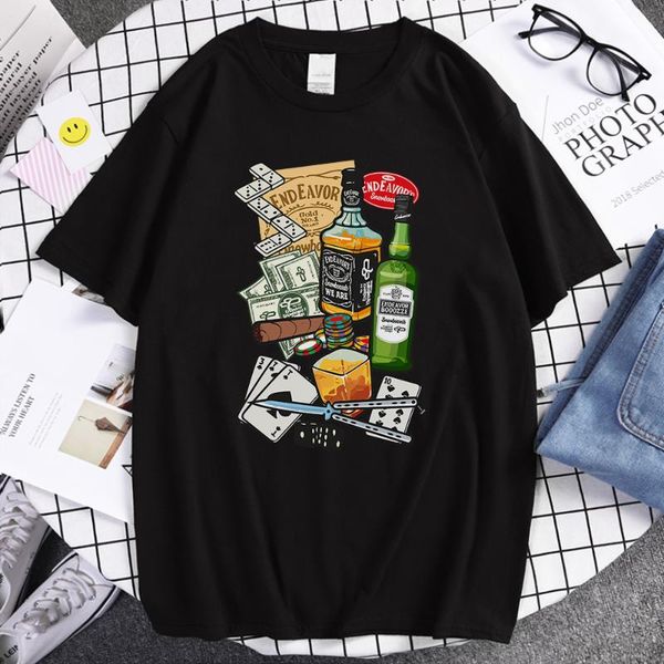 

beer poker knife money print printed t-shirt manvintage style clothingclothes comfortable looset-shirts breathable t shirts mens men's, White;black