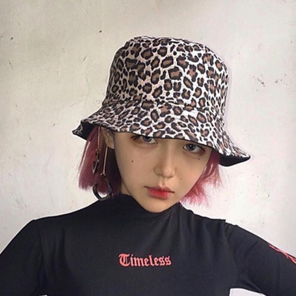 

wide brim hats ladies bucket hat fisherman double-sidegirl leopard print fashion men's sun leisure sunshade beach fishing summer travel, Blue;gray