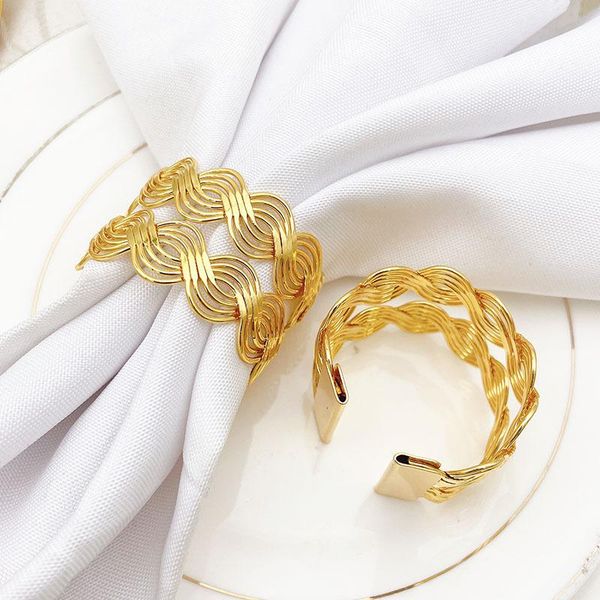 

napkin rings 10pcs/lot woven twist metal buckle ring cloth