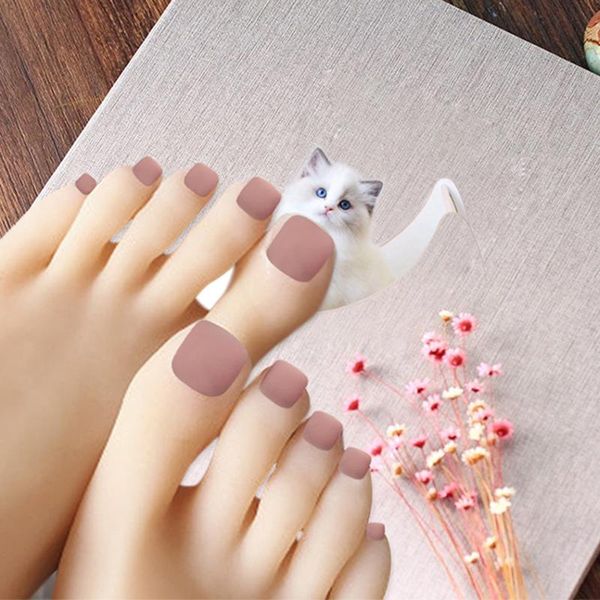 

nail art kits 24pcs gradients wear long paragraph fashion manicure patch false toenail save time wearable jelly butt666