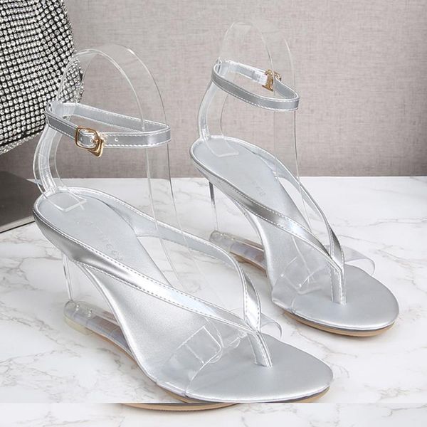 

sandals summer fashion ladies mu sub high heels women heel party wedding shoes feminine sense pvc transparent, Black