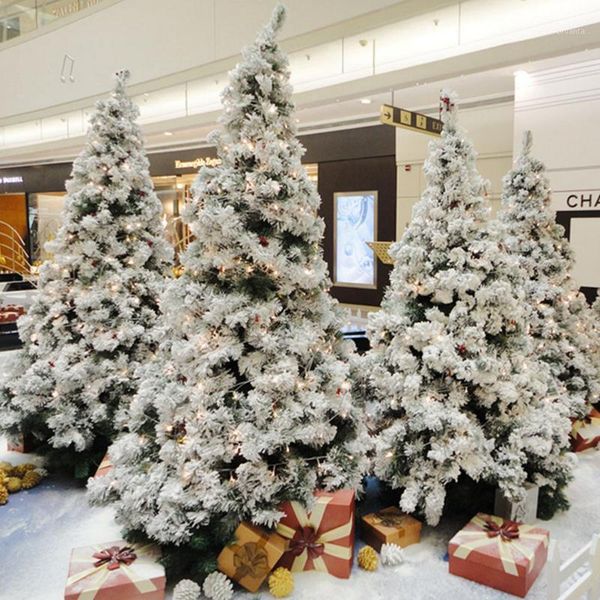 

christmas decorations 2.4m decorate tree for home party mall activities white simulation artificial flocking snow adornment