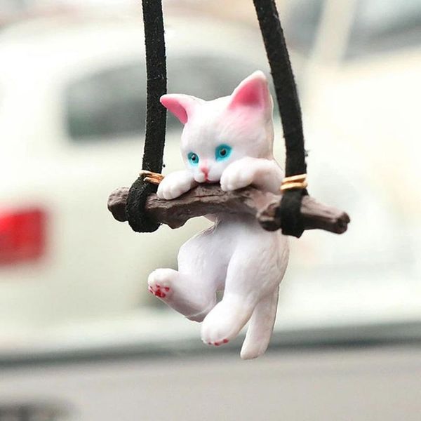 

decorative objects & figurines car hanging pendant rearview mirror decoration creative cute branch cat auto interior diy gift